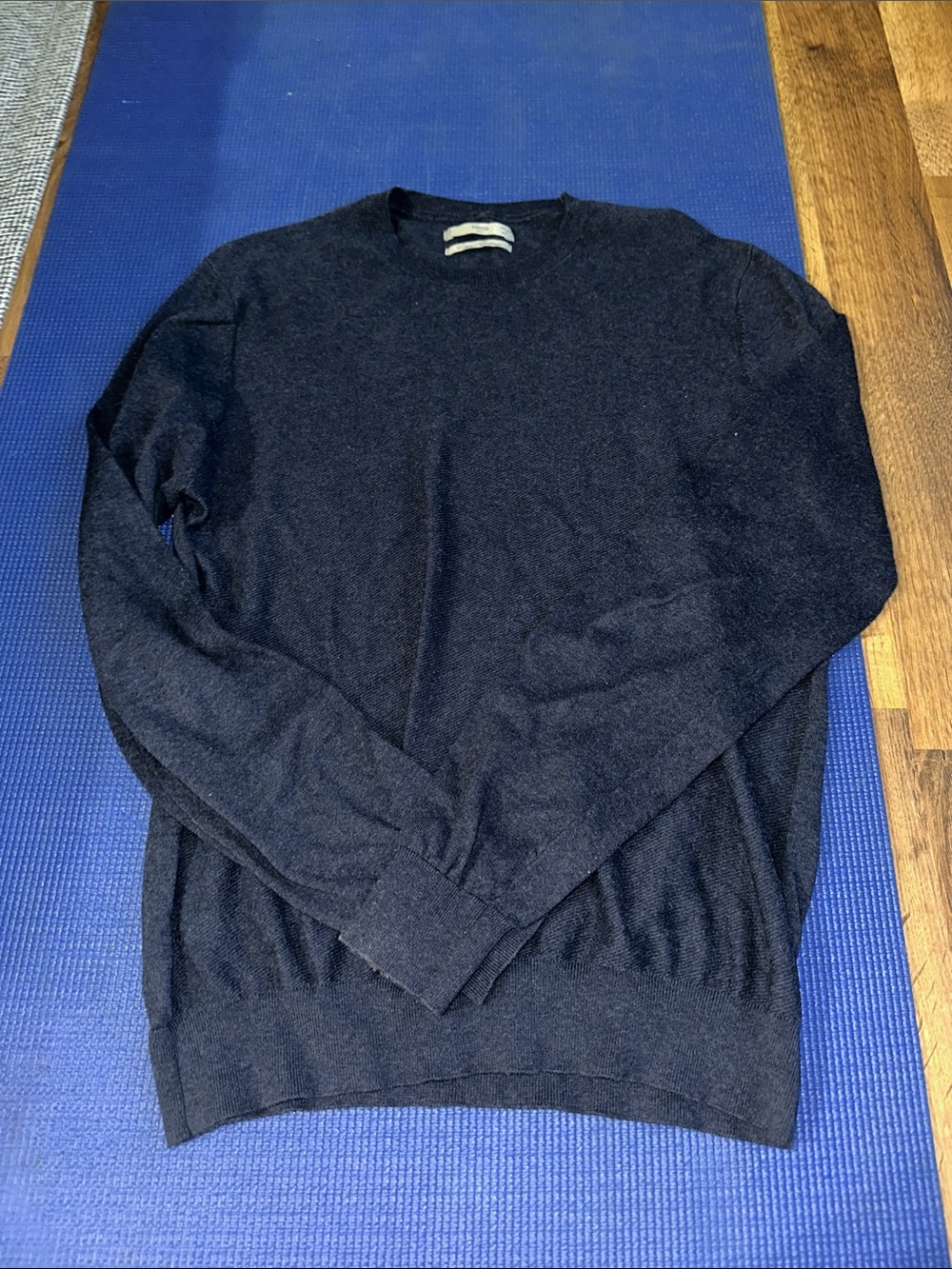 Mango Men's Crewneck Sweater in Dark Navy